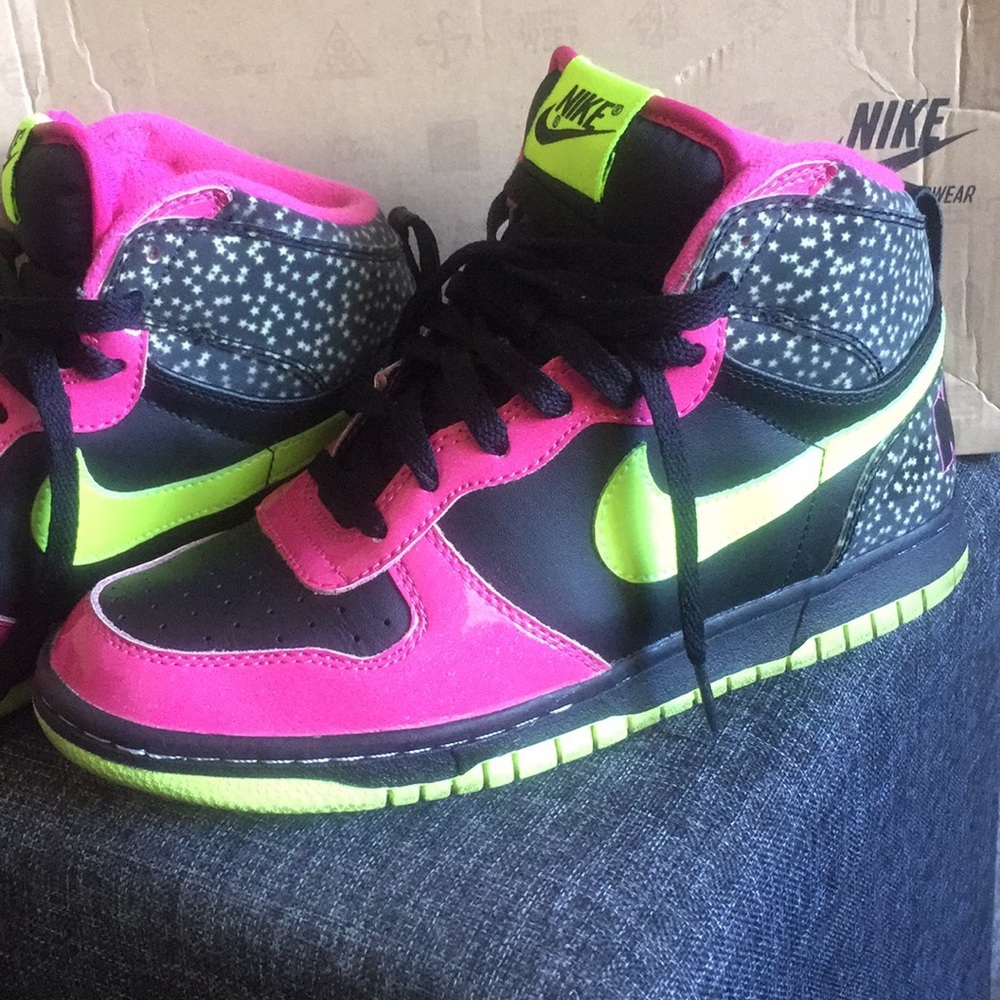 NIKE High Tops Black/Fuchsia/Neon Yellow